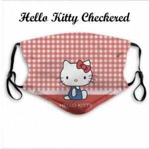 Hello Kitty Plaid Face Mask Double Layer w/ Filter